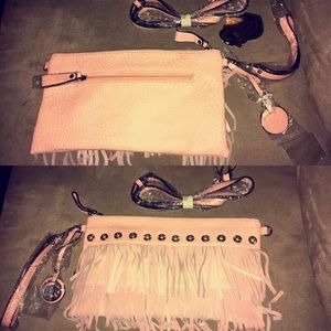 Pink fringe purse